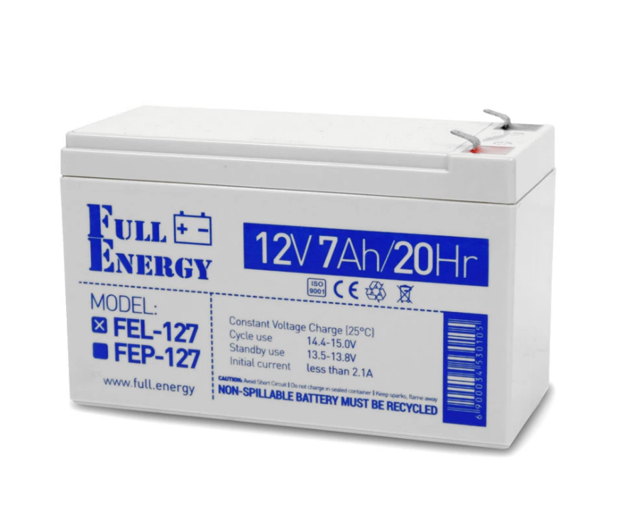 Акумулятор гелевий 12В 7 Аг для ДБЖ Full Energy FEL-127